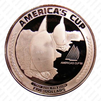 5 долларов 1988, регата "Кубок Америки" [Австралия] Proof - Реверс