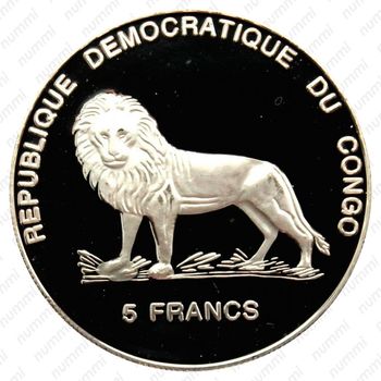 5 франков 2000, Визит Леди Дианы в Индию [Демократическая Республика Конго] Proof - Аверс