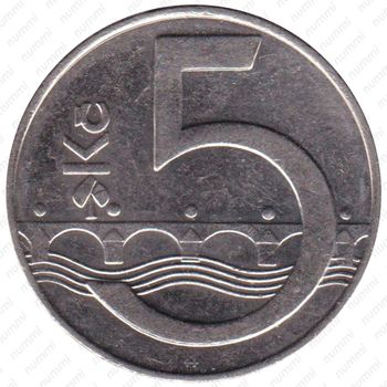 5 крон 1994, b’, знак монетного двора: "b’" (b с короной) - Яблонец-над-Нисой, Чехия [Чехия] - Реверс