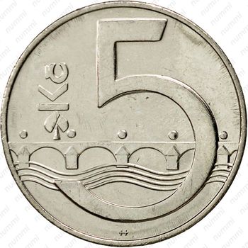 5 крон 1994, кленовый лист, знак монетного двора: "кленовый лист" - Виннипег, Канада [Чехия] - Реверс