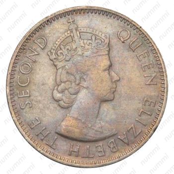 50 центов 1958, H, знак монетного двора: "H" - Хитон, Бирмингем [Восточная Африка] - Аверс
