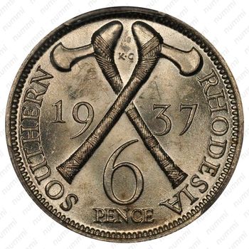 6 пенсов 1937 [Зимбабве] - Реверс
