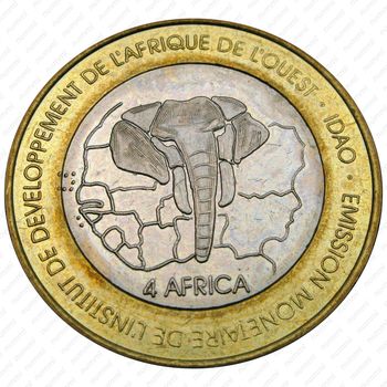 6000 франков 2003, Носорог и Желтоклювый буйволовый скворец [Буркина-Фасо] - Реверс
