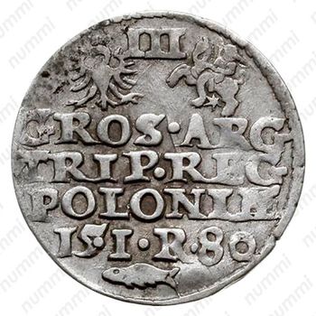 трояк 1580, монетный двор Олькуш [Польша] - Реверс