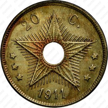 20 сантимов 1911 [Демократическая Республика Конго] - Реверс