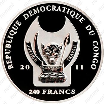 240 франков 2011, Монументы Санкт-Петербурга - Главное адмиралтейство [Демократическая Республика Конго] Proof - Аверс