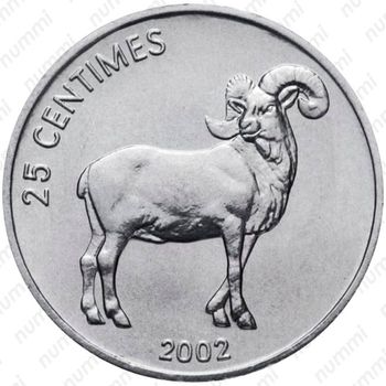 25 сантимов 2002, коза [Демократическая Республика Конго] - Реверс