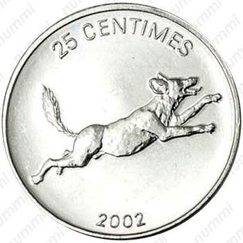 25 сантимов 2002, собака [Демократическая Республика Конго] - Реверс