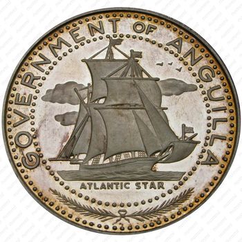 4 доллара 1969, парусник "Атлантическая звезда" [Ангилья] Proof - Реверс