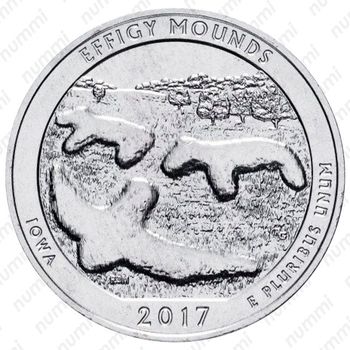 25 центов 2017, S, Эффиджи-Маундз [США] Proof - Реверс