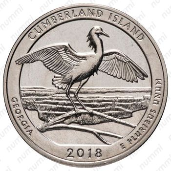25 центов 2018, S, Камберленд [США] Proof - Реверс