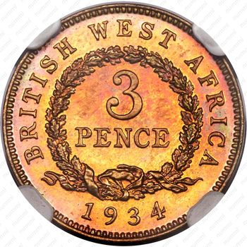 3 пенса 1934 [Британская Западная Африка] - Реверс