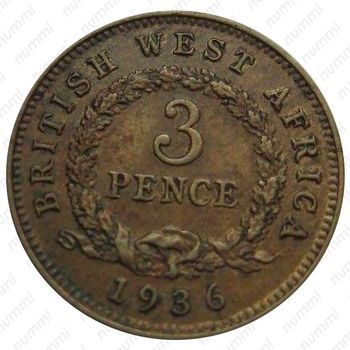 3 пенса 1936, без обозначения монетного двора [Британская Западная Африка] - Реверс