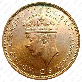 3 пенса 1943, H, знак монетного двора: "H" - Хитон, Бирмингем [Британская Западная Африка] - Аверс