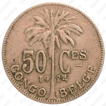 50 сантимов 1924, BELGES [Демократическая Республика Конго] - Реверс