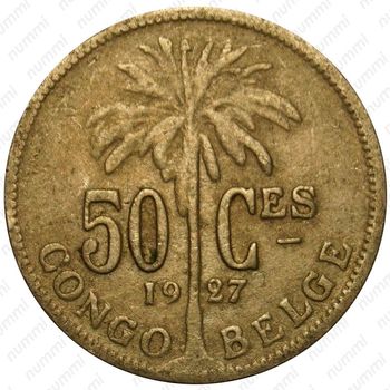 50 сантимов 1927, BELGES [Демократическая Республика Конго] - Реверс