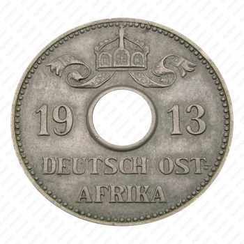 5 геллеров 1913, J, знак монетного двора "J" — Гамбург [Восточная Африка] - Аверс