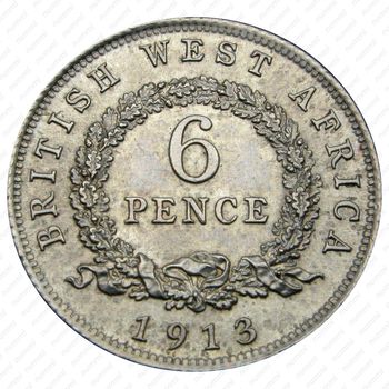6 пенсов 1913, без обозначения монетного двора [Британская Западная Африка] - Реверс