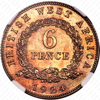 6 пенсов 1924, без обозначения монетного двора [Британская Западная Африка] - Реверс