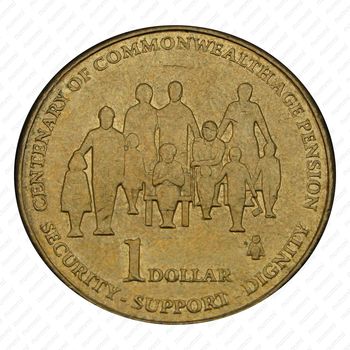 1 доллар 2009, 100 лет выплаты пенсий в странах Содружества [Австралия] - Реверс