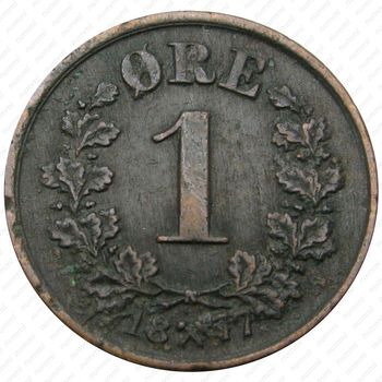 1 эре 1877 [Норвегия] - Реверс