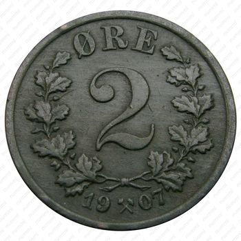 2 эре 1907 [Норвегия] - Реверс
