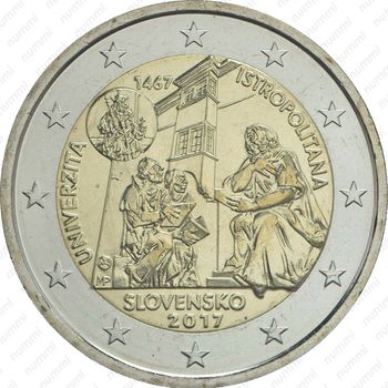2 евро 2017, 550 лет Истрополитанской академии [Словакия] - Аверс