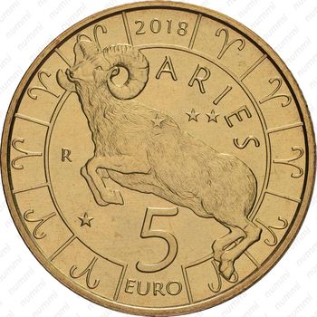 5 евро 2018, Овен [Сан-Марино] - Реверс
