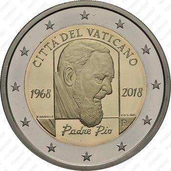 2 евро 2018, Падре Пио [Ватикан] - Аверс