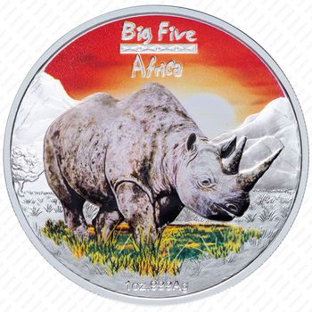 240 франков 2008, носорог [Республика Конго] Proof - Реверс