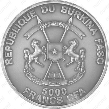 50000 франков 2013, Семья смилодонов [Буркина-Фасо] - Аверс