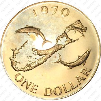 1 доллар 1970, Первые десятичные монеты [Бермудские Острова] - Реверс