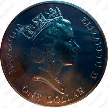 1 доллар 1990, 90 лет со дня рождения Королевы-Матери [Бермудские Острова] - Аверс