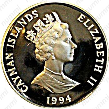 1 доллар 1994, 94 года со дня рождения Королевы-матери [Каймановы острова] - Аверс