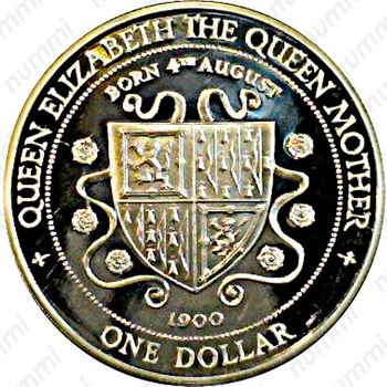 1 доллар 1994, 94 года со дня рождения Королевы-матери [Каймановы острова] - Реверс