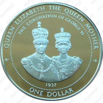 1 доллар 1996, Королева Елизавета Королева-Мать - Коронация Георга VI [Бермудские Острова] - Реверс