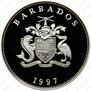 1 доллар 1997, 50 лет свадьбе Королевы Елизаветы II и Принца Филиппа [Барбадос] - Аверс
