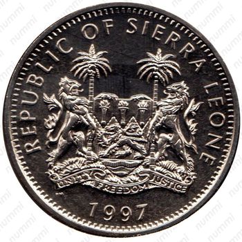 1 доллар 1997, 50 лет свадьбе Королевы Елизаветы II и Принца Филиппа /монограмма/ [Сьерра-Леоне] - Аверс