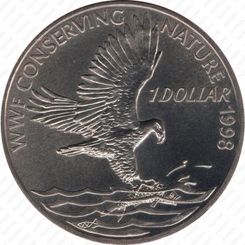 1 доллар 1998, Всемирный фонд дикой природы - Орлан Соломоновых островов [Австралия] - Реверс