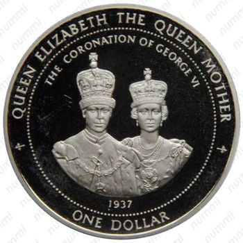 1 доллар 2000, Королева-Мать - Коронация Георга VI [Бермудские Острова] - Реверс