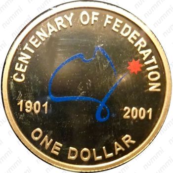 1 доллар 2001, Столетие Федерации, Цветное покрытие [Австралия] - Реверс