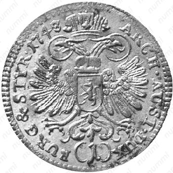 1 крейцер 1747-1748, Мария Терезия - Орел с гербом Штирии [Австрия] - Реверс