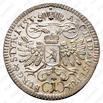 1 крейцер 1749-1754, Мария Терезия - Орел с гербом Штирии [Австрия] - Реверс