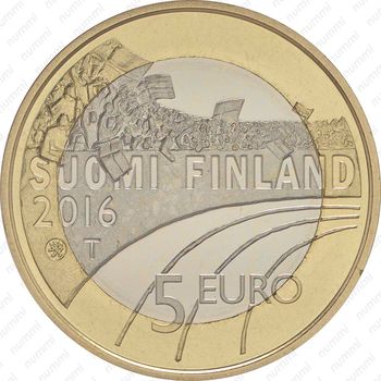 5 евро 2016, Спорт - Футбол [Финляндия] - Аверс