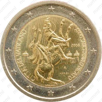 2 евро 2008, Год святого Апостола Павла [Ватикан] - Аверс
