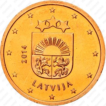 2 евроцента 2014-2019 [Латвия] - Аверс