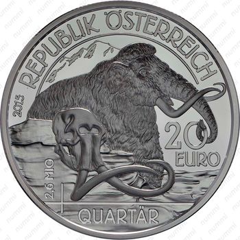 20 евро 2015, Доисторическая жизнь - Четвертичный период [Австрия] - Аверс