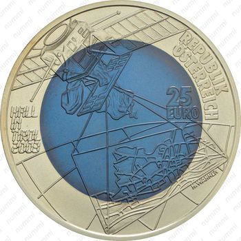 25 евро 2003, Серебро/Ниобий - 700 лет городу Халль в Тироле [Австрия] - Аверс