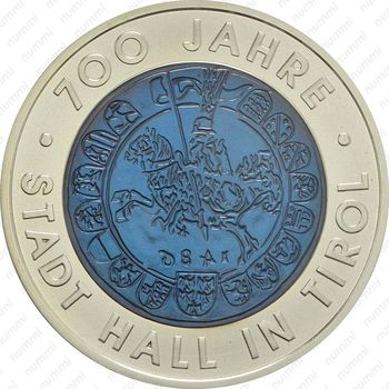 25 евро 2003, Серебро/Ниобий - 700 лет городу Халль в Тироле [Австрия] - Реверс