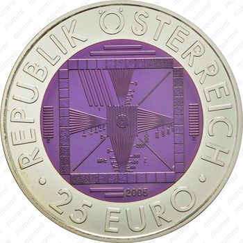 25 евро 2005, Серебро/Ниобий - 50 лет телевидению [Австрия] - Аверс